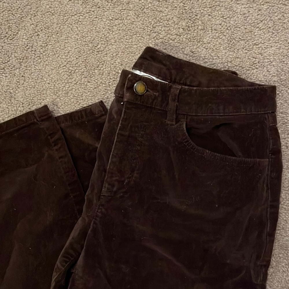 Brown velvet flare jeans